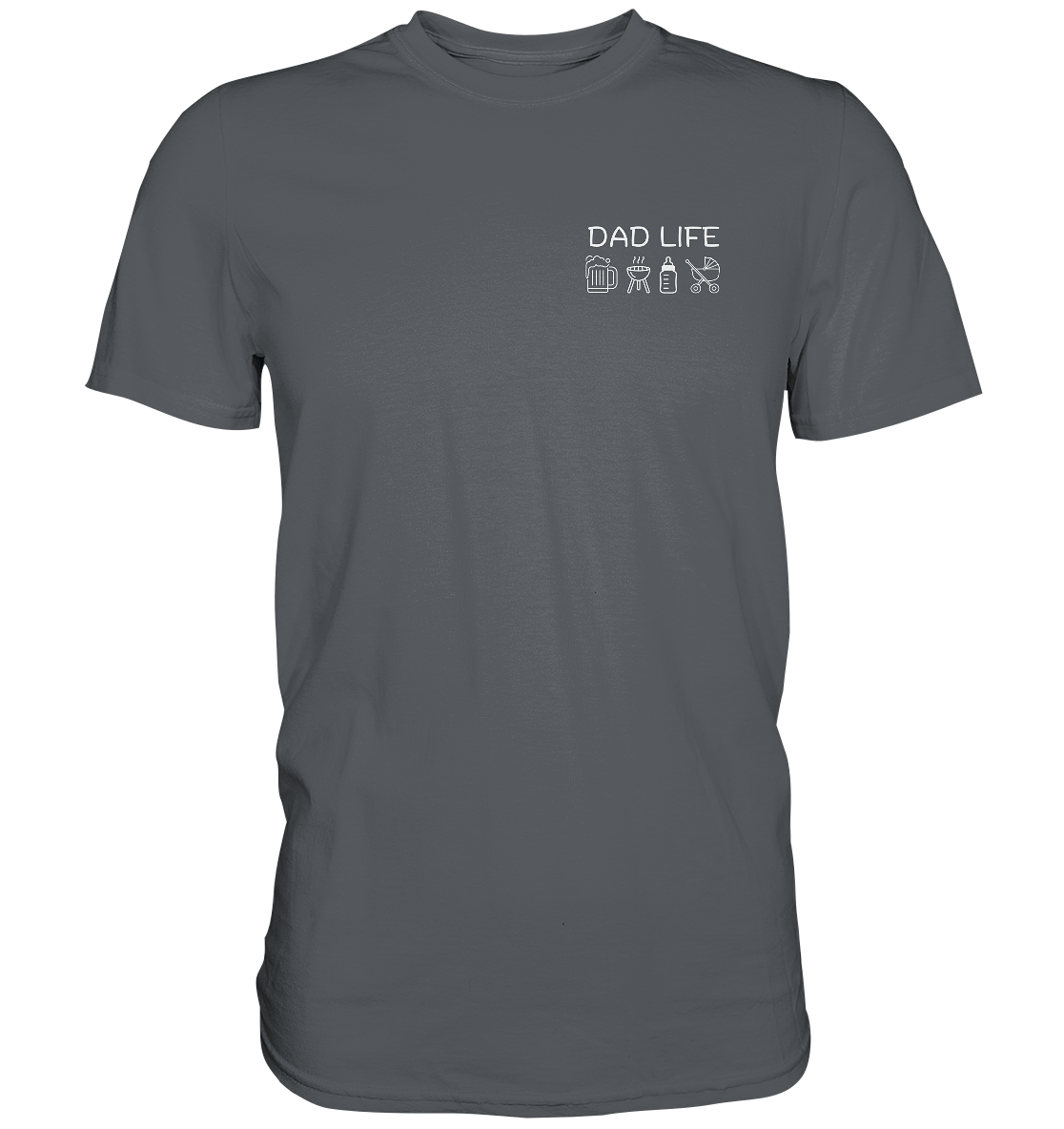 Ein Papa T-Shirt mit minimalistischem Design von ShirtDesire. Personalisierter Druck, hochwertige Materialien. Perfekt für stolze Väter, die ihren eigenen Stil ausdrücken möchten.