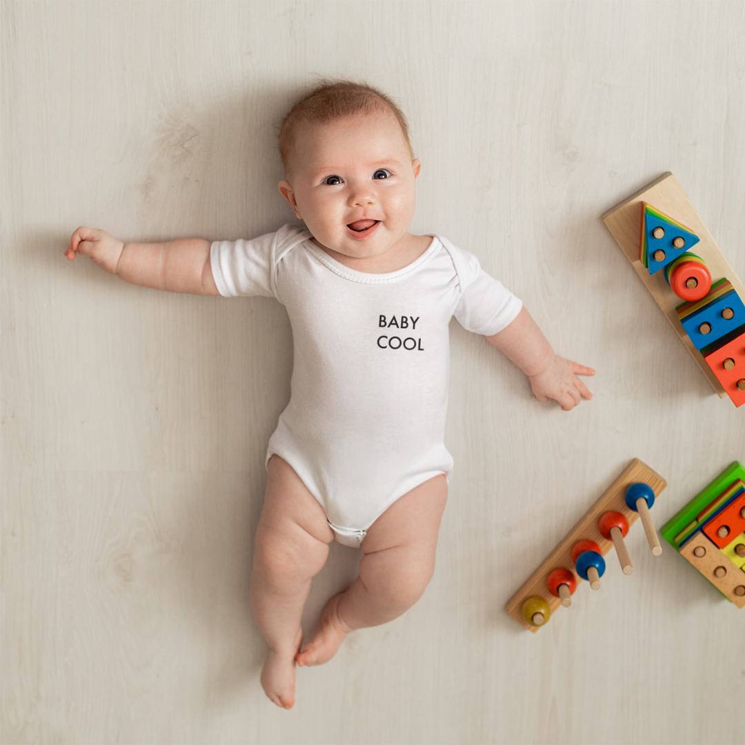 Organic Baby Bodysuite - Baby Cool Logo