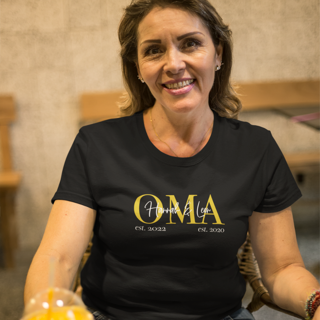 Ladies Organic Shirt - Oma in gold
