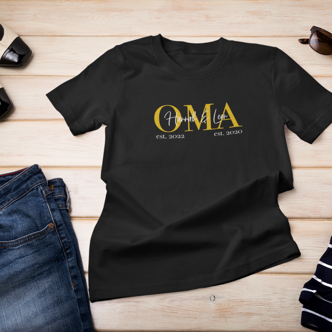 Ladies Organic Shirt - Oma in gold
