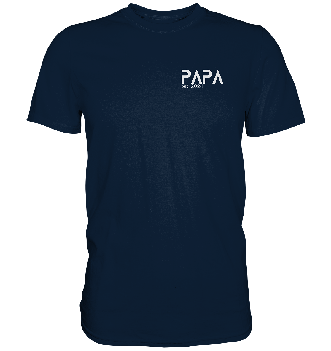 Ein Papa T-Shirt mit minimalistischem Design von ShirtDesire. Personalisierter Druck, hochwertige Materialien. Perfekt für stolze Väter, die ihren eigenen Stil ausdrücken möchten.