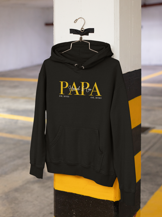 Hoodie - PAPA in gold